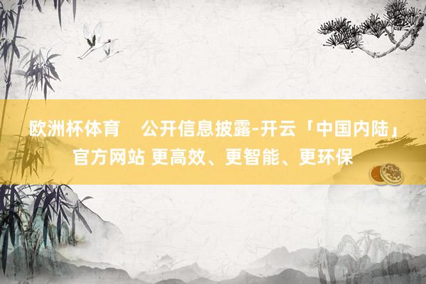 欧洲杯体育    公开信息披露-开云「中国内陆」官方网站 更高效、更智能、更环保