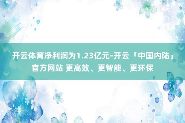 开云体育净利润为1.23亿元-开云「中国内陆」官方网站 更高效、更智能、更环保