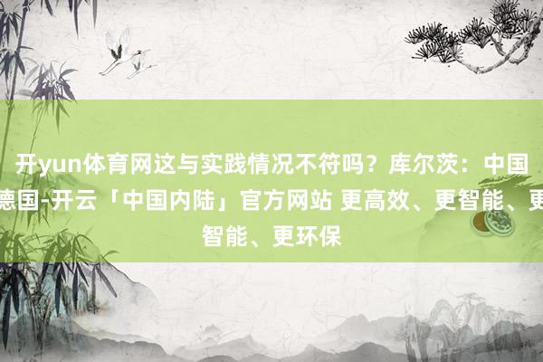 开yun体育网这与实践情况不符吗？库尔茨：中国不是德国-开云「中国内陆」官方网站 更高效、更智能、更环保
