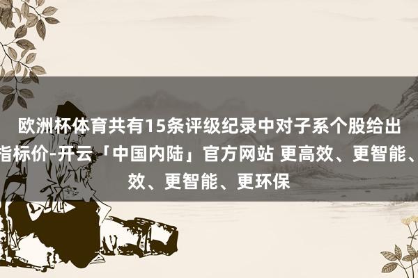 欧洲杯体育共有15条评级纪录中对子系个股给出了将来指标价-开云「中国内陆」官方网站 更高效、更智能、更环保