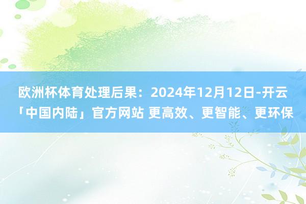 欧洲杯体育处理后果：2024年12月12日-开云「中国内陆」官方网站 更高效、更智能、更环保