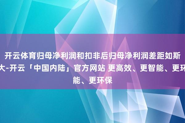 开云体育归母净利润和扣非后归母净利润差距如斯之大-开云「中国内陆」官方网站 更高效、更智能、更环保