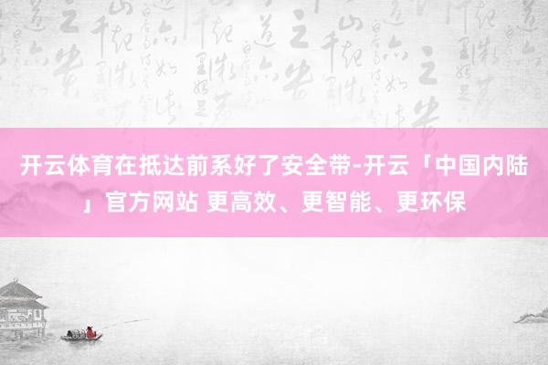 开云体育在抵达前系好了安全带-开云「中国内陆」官方网站 更高效、更智能、更环保