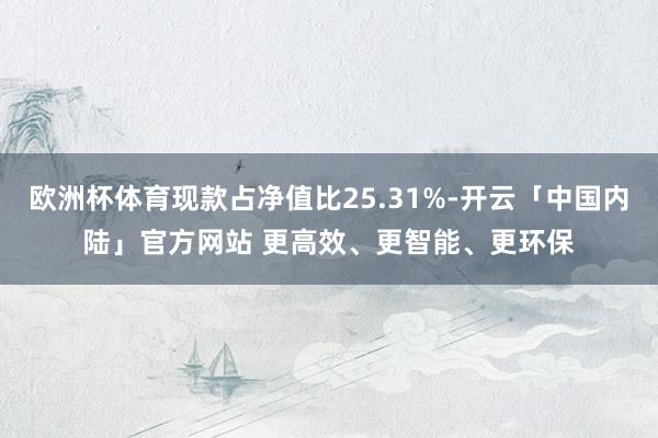 欧洲杯体育现款占净值比25.31%-开云「中国内陆」官方网站 更高效、更智能、更环保