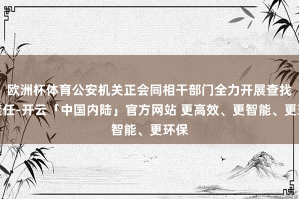 欧洲杯体育公安机关正会同相干部门全力开展查找等责任-开云「中国内陆」官方网站 更高效、更智能、更环保