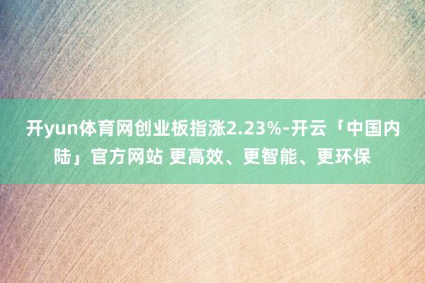 开yun体育网创业板指涨2.23%-开云「中国内陆」官方网站 更高效、更智能、更环保