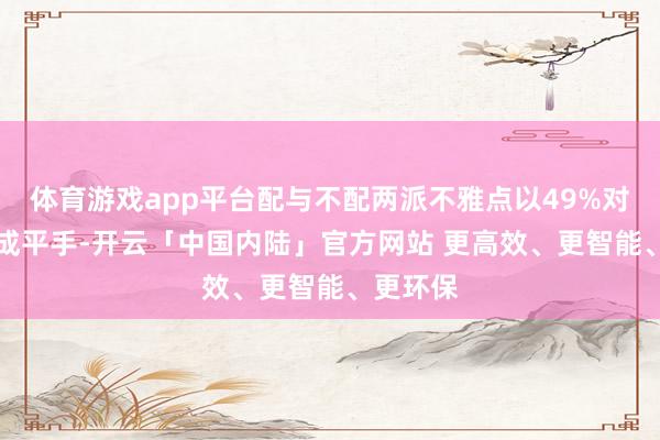 体育游戏app平台配与不配两派不雅点以49%对49%打成平手-开云「中国内陆」官方网站 更高效、更智能、更环保