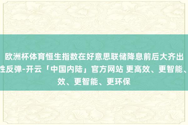 欧洲杯体育恒生指数在好意思联储降息前后大齐出现阶段性反弹-开云「中国内陆」官方网站 更高效、更智能、更环保