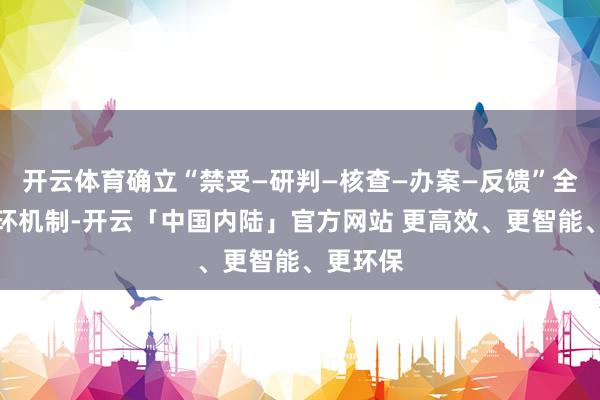 开云体育确立“禁受—研判—核查—办案—反馈”全历程闭环机制-开云「中国内陆」官方网站 更高效、更智能、更环保