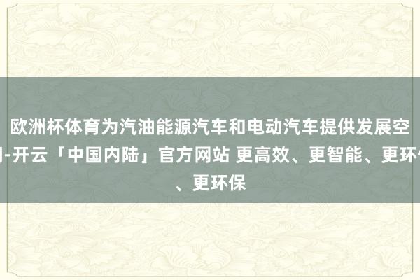 欧洲杯体育为汽油能源汽车和电动汽车提供发展空间-开云「中国内陆」官方网站 更高效、更智能、更环保