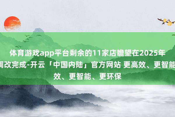 体育游戏app平台剩余的11家店瞻望在2025年8月之前调改完成-开云「中国内陆」官方网站 更高效、更智能、更环保
