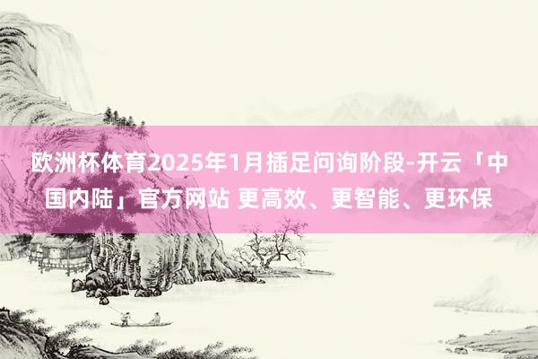 欧洲杯体育2025年1月插足问询阶段-开云「中国内陆」官方网站 更高效、更智能、更环保