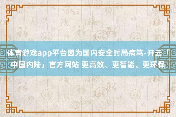 体育游戏app平台因为国内安全时局病笃-开云「中国内陆」官方网站 更高效、更智能、更环保